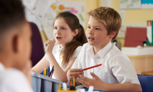Students at school in the classroom