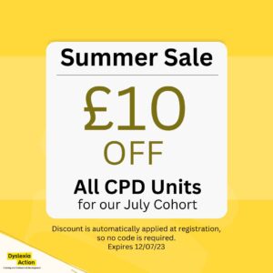 Save £10 on the cost of our CPD units: July cohort only!